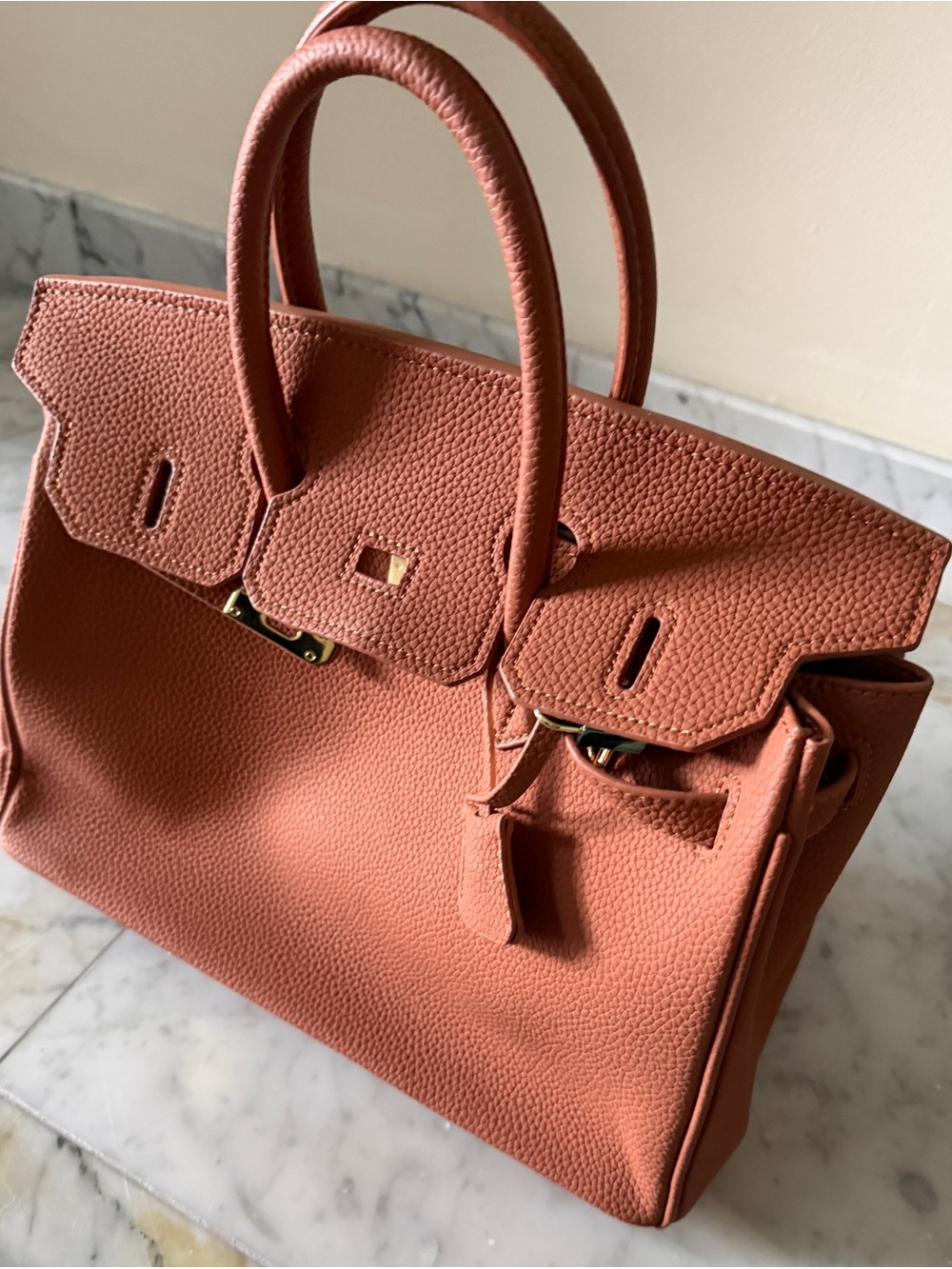 Brown Classic Structured Women’s Handbag 35 cm - Picture 4 of 4